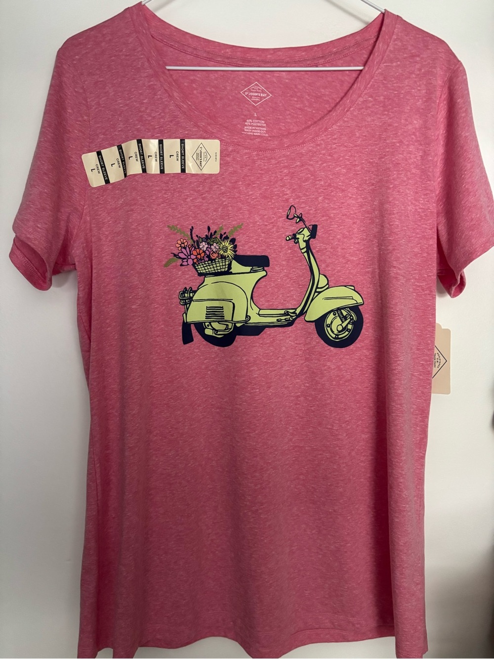 St. John's Bay Pink Scooter Graphic T-Shirt